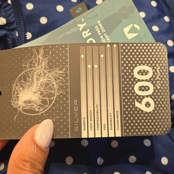 Lands End Down Filled Polka Dot Puffer Pocket Hyper Dry Water Resistant Vest NWT - Picture 13 of 16